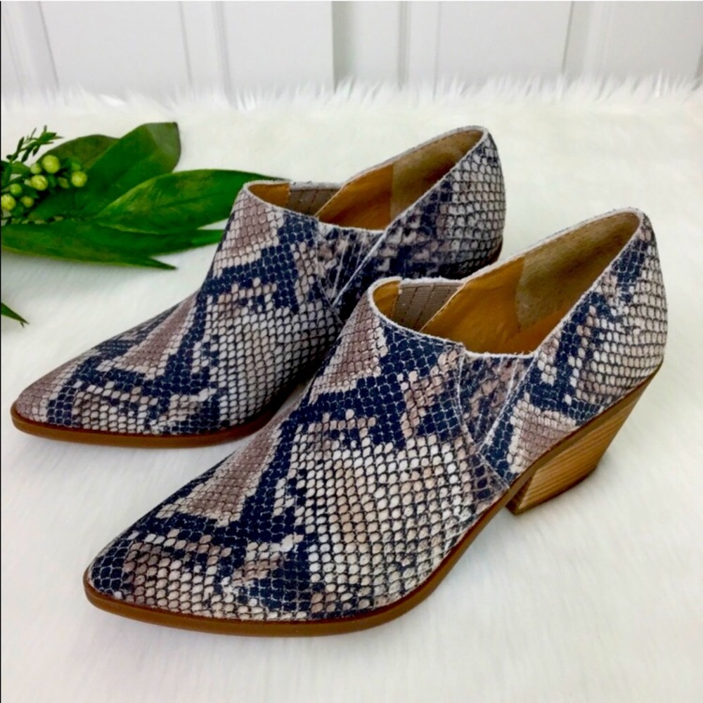 Lucky Brand Tabea Snakespeare Suede Bootie 7.5